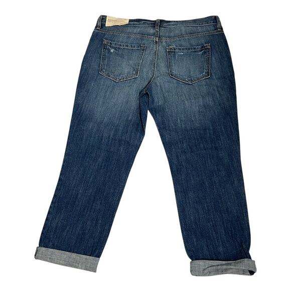 LOFT Jeans Women's 30/10 Blue Boyfriend Slouchy Fit Distressed Rolled Cuff NWT - Picture 6 of 7